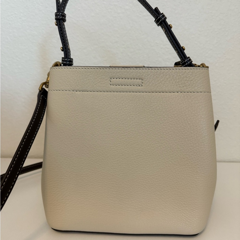 Tory Burch Felix Color Block Bucket Bag New Moon … - image 3